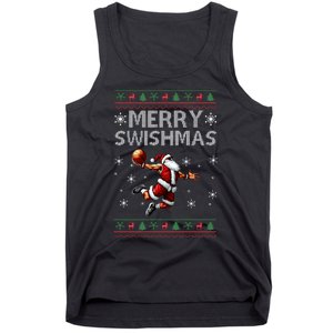 Merry Swishmas Ugly Christmas Basketball Christmas Tank Top