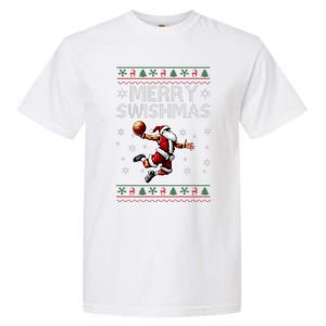 Merry Swishmas Ugly Christmas Basketball Christmas Garment-Dyed Heavyweight T-Shirt