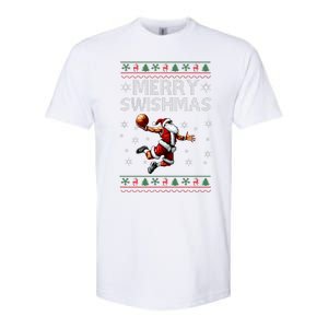 Merry Swishmas Ugly Christmas Basketball Christmas Softstyle CVC T-Shirt