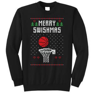 Merry Swishmas Ugly Christmas Basketball Christmas Sweatshirt