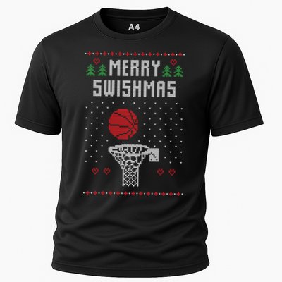 Merry Swishmas Ugly Christmas Cooling Performance Crew T-Shirt