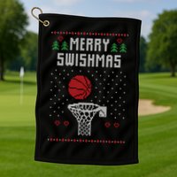 Merry Swishmas Ugly Christmas Golf Towel
