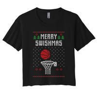 Merry Swishmas Ugly Christmas Women's Crop Top Tee