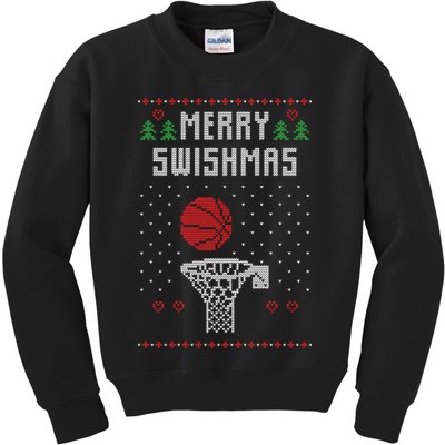 Merry Swishmas Ugly Christmas Kids Sweatshirt