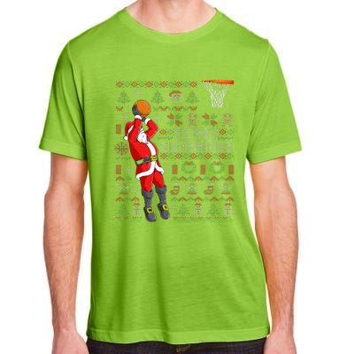 Merry Swishmas Ugly Christmas Basketball Christmas  Adult ChromaSoft Performance T-Shirt