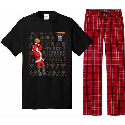 Merry Swishmas Ugly Christmas Basketball Christmas  Pajama Set