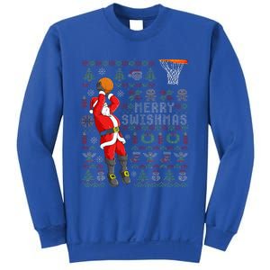 Merry Swishmas Ugly Christmas Basketball Christmas  Sweatshirt