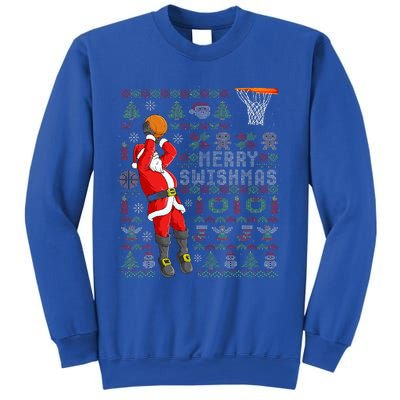 Merry Swishmas Ugly Christmas Basketball Christmas  Sweatshirt