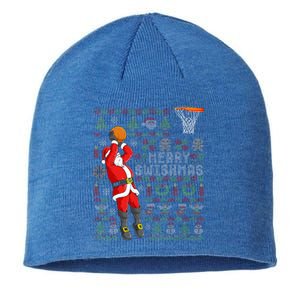 Merry Swishmas Ugly Christmas Basketball Christmas  Sustainable Beanie