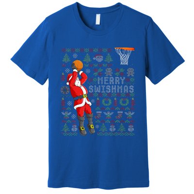 Merry Swishmas Ugly Christmas Basketball Christmas  Premium T-Shirt