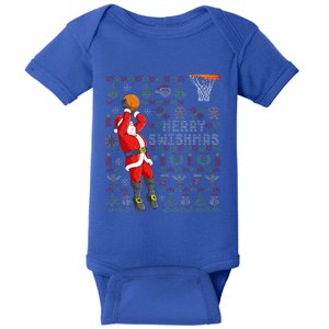 Merry Swishmas Ugly Christmas Basketball Christmas  Baby Bodysuit