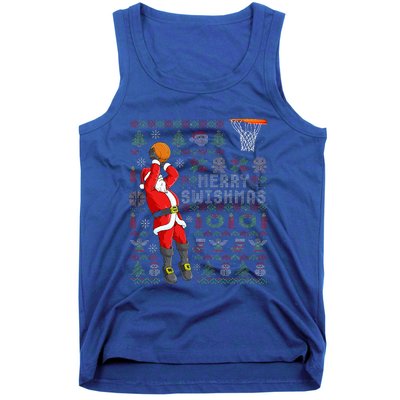 Merry Swishmas Ugly Christmas Basketball Christmas  Tank Top