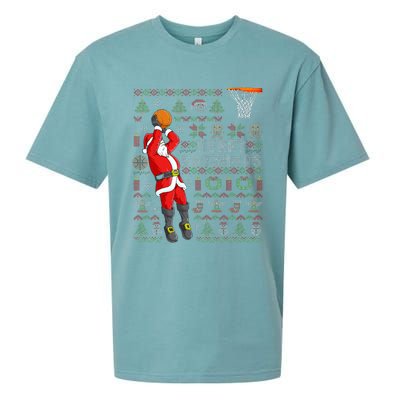 Merry Swishmas Ugly Christmas Basketball Christmas  Sueded Cloud Jersey T-Shirt