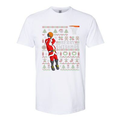 Merry Swishmas Ugly Christmas Basketball Christmas  Softstyle CVC T-Shirt