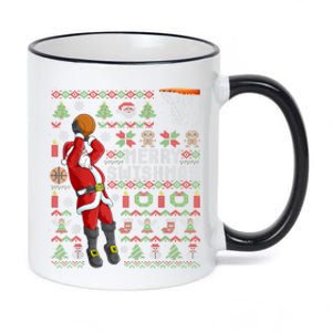 Merry Swishmas Ugly Christmas Basketball Christmas 11oz Black Color Changing Mug