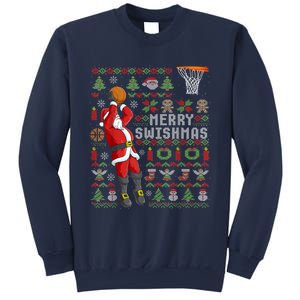 Merry Swishmas Ugly Christmas Basketball Christmas Sweatshirt