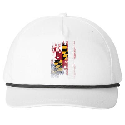 Maryland State Usa Flag Souvenir Snapback Five-Panel Rope Hat