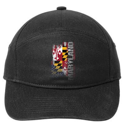 Maryland State Usa Flag Souvenir 7-Panel Snapback Hat