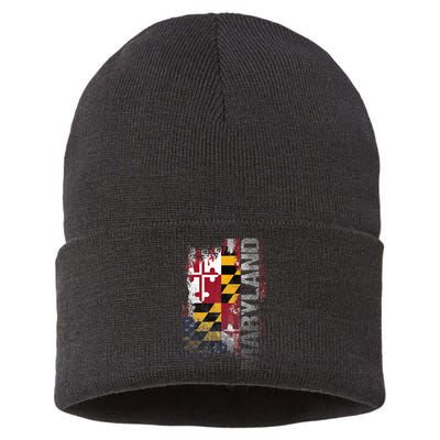 Maryland State Usa Flag Souvenir Sustainable Knit Beanie