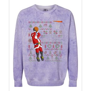 Merry Swishmas Ugly Christmas Basketball Christmas Colorblast Crewneck Sweatshirt