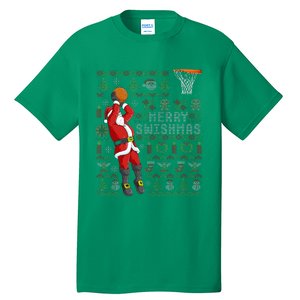 Merry Swishmas Ugly Christmas Basketball Christmas Tall T-Shirt