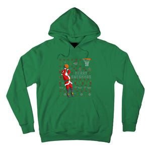 Merry Swishmas Ugly Christmas Basketball Christmas Tall Hoodie