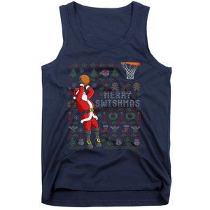 Merry Swishmas Ugly Christmas Basketball Christmas Tank Top