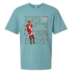 Merry Swishmas Ugly Christmas Basketball Christmas Sueded Cloud Jersey T-Shirt