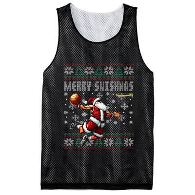 Merry Swishmas Ugly Christmas Basketball Christmas Mesh Reversible Basketball Jersey Tank