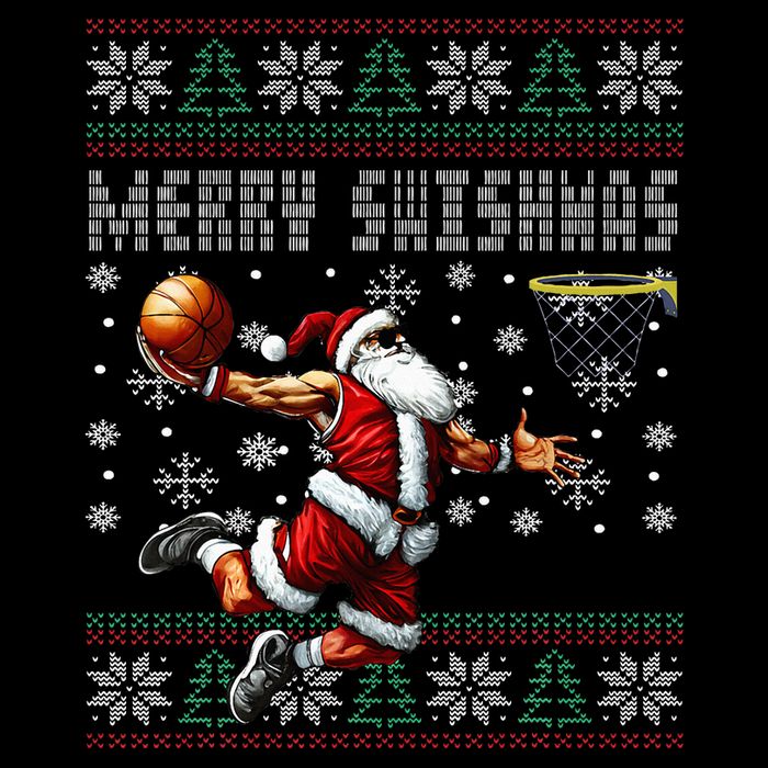 Merry Swishmas Ugly Christmas Basketball Christmas Short Acrylic Beanie