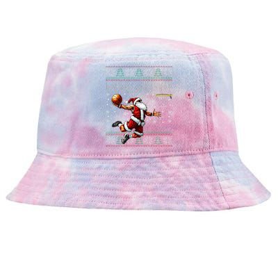 Merry Swishmas Ugly Christmas Basketball Christmas Tie-Dyed Bucket Hat