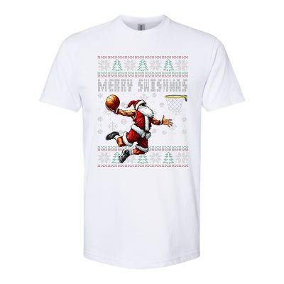 Merry Swishmas Ugly Christmas Basketball Christmas Softstyle® CVC T-Shirt