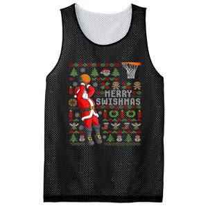 Merry Swishmas Ugly Christmas Basketball Christmas Mesh Reversible Basketball Jersey Tank