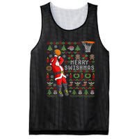 Merry Swishmas Ugly Christmas Basketball Christmas Mesh Reversible Basketball Jersey Tank