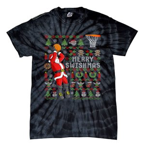 Merry Swishmas Ugly Christmas Basketball Christmas Tie-Dye T-Shirt