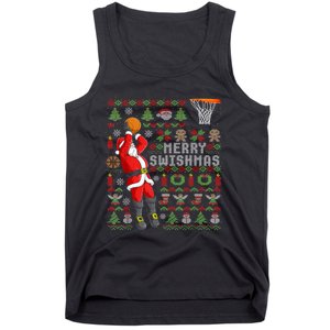 Merry Swishmas Ugly Christmas Basketball Christmas Tank Top