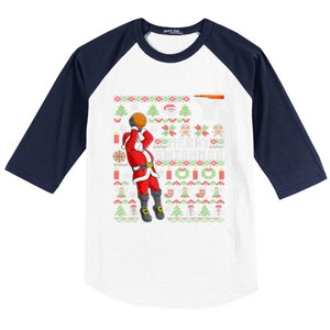 Merry Swishmas Ugly Christmas Basketball Christmas Baseball Sleeve Shirt