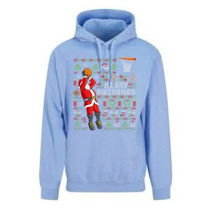 Merry Swishmas Ugly Christmas Basketball Christmas Unisex Surf Hoodie