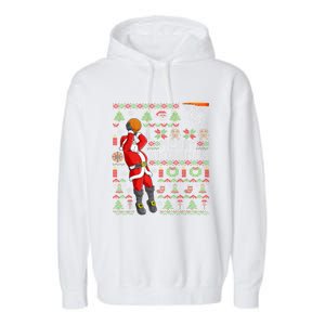 Merry Swishmas Ugly Christmas Basketball Christmas Garment-Dyed Fleece Hoodie