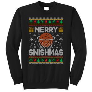 Merry Swishmas Ugly Christmas Sweater Basketball Christmas Sweatshirt Sweatshirt