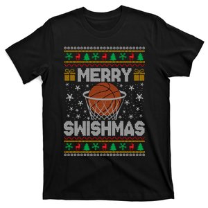 Merry Swishmas Ugly Christmas Sweater Basketball Christmas Sweatshirt T-Shirt