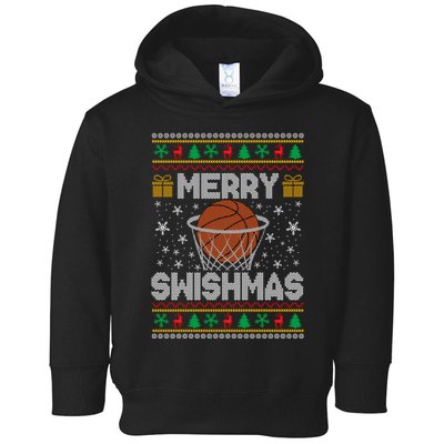 Merry Swishmas Ugly Christmas Sweater Basketball Christmas Sweatshirt Toddler Hoodie