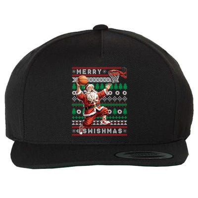 Merry Swishmas Ugly Christmas Basketball Christmas Wool Snapback Cap