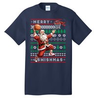 Merry Swishmas Ugly Christmas Basketball Christmas Tall T-Shirt