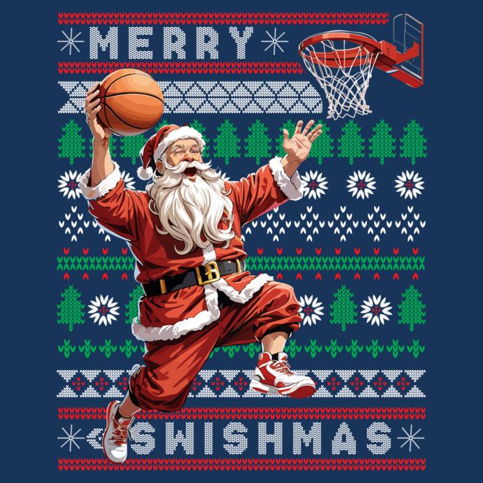 Merry Swishmas Ugly Christmas Basketball Christmas Sustainable Bucket Hat