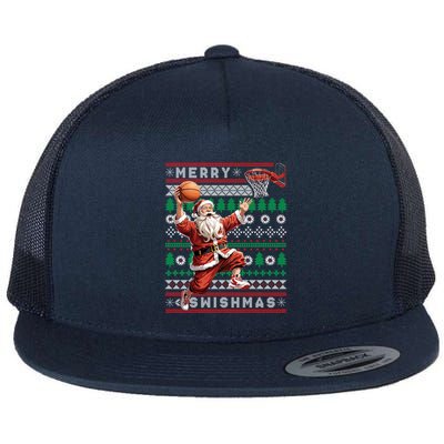 Merry Swishmas Ugly Christmas Basketball Christmas Flatbill Hat