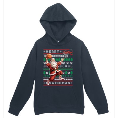 Merry Swishmas Ugly Christmas Basketball Christmas Urban Pullover Hoodie