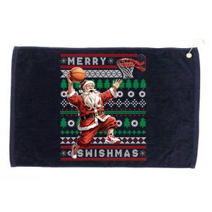 Merry Swishmas Ugly Christmas Basketball Christmas Grommeted Golf Towel