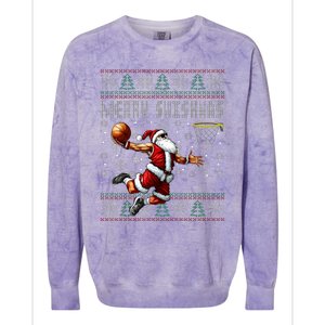 Merry Swishmas Ugly Christmas Basketball Christmas Colorblast Crewneck Sweatshirt