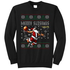 Merry Swishmas Ugly Christmas Basketball Christmas Sweatshirt